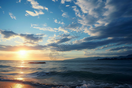 海上日出背景图片