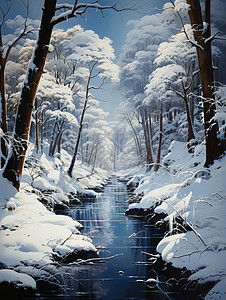 宁静冬日之森背景图片