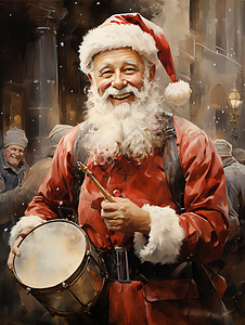 游行中的圣诞老人背景图片
