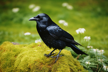 自然环境中的乌鸦背景图片