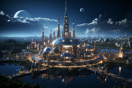 未来的能源之城背景图片