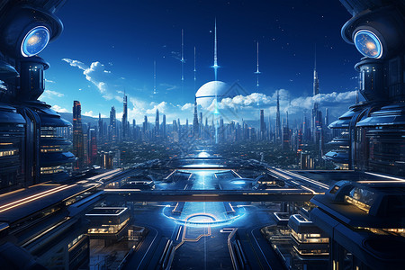 未来科技之城的建筑背景图片