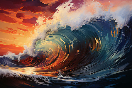 海洋中的波浪背景图片