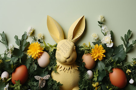 兔子和彩蛋装饰背景图片