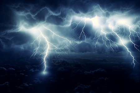 热带之夜电闪雷鸣暗夜之雷设计图片