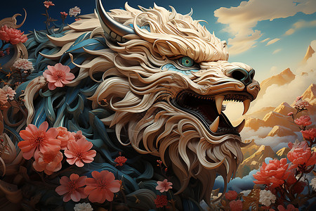中国艺术的龙背景图片