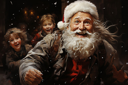 庆祝圣诞节的圣诞老人背景图片