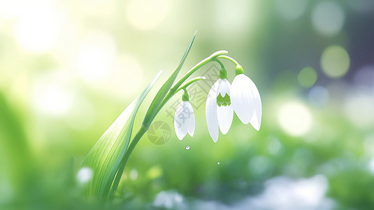 清新雅致的白色雪莲花背景图片