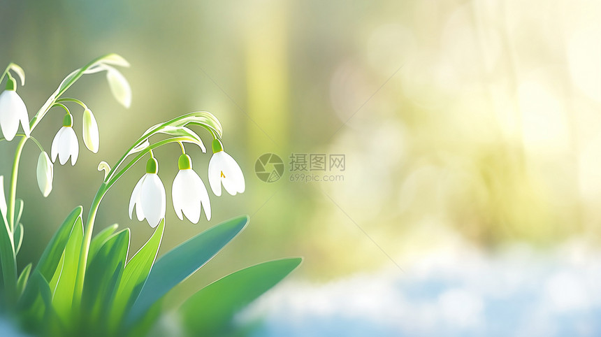 清幽的白色雪莲花图片