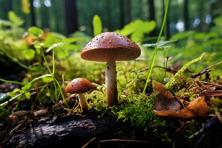 小草蘑菇户外野生的蘑菇背景