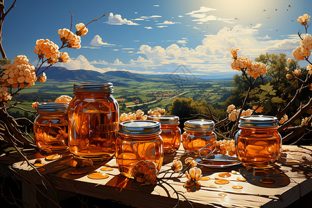蜂蜜养殖味美香醇的蜂蜜插画