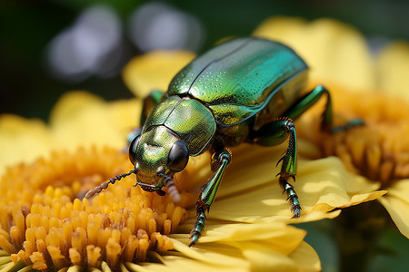 昆虫与花朵甲虫与花朵高清图片