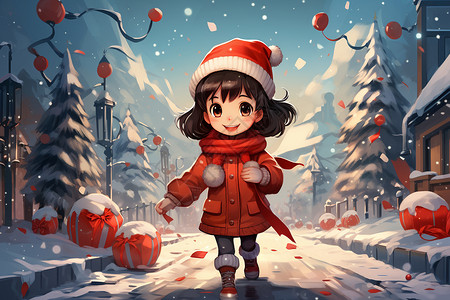 冬日圣诞童话背景图片