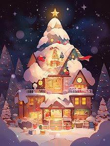圣诞房子背景图片