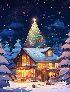圣诞节祝福AE模板圣诞夜的温馨与祝福插画