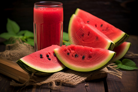 健康营养的西瓜水果背景图片