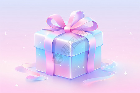 梦幻粉蓝礼盒背景图片