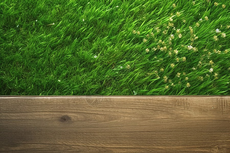 绿草如茵中的木盒子背景图片