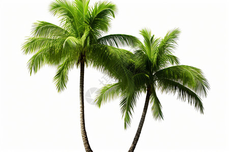 孤立的两棵棕榈树高清图片