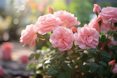 娇艳欲滴的粉色玫瑰背景图片