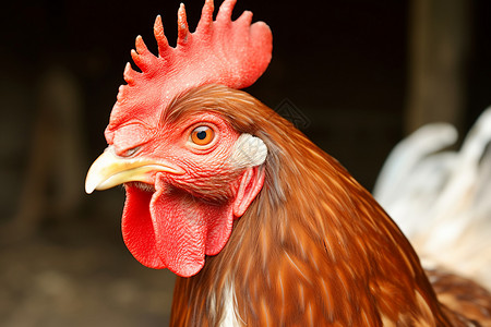 乡村农业养殖的公鸡背景图片