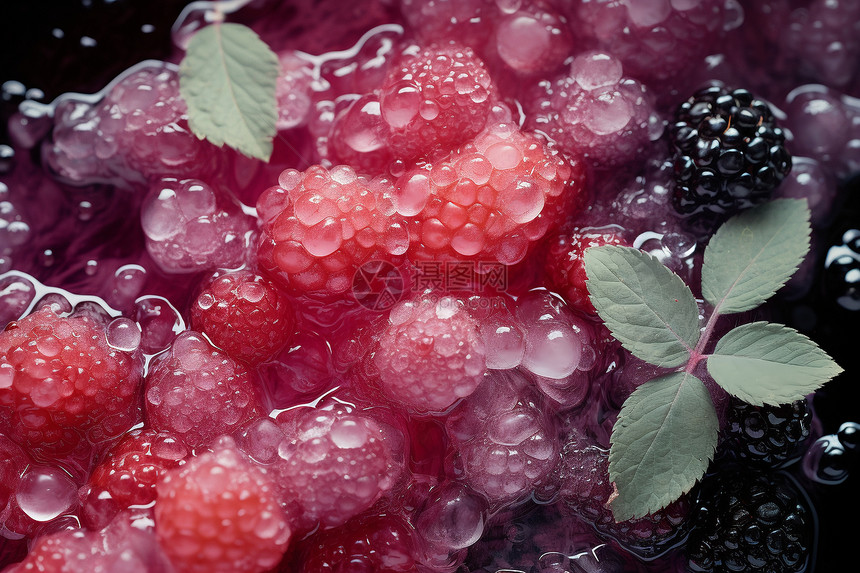 冰冻的浆果果实图片