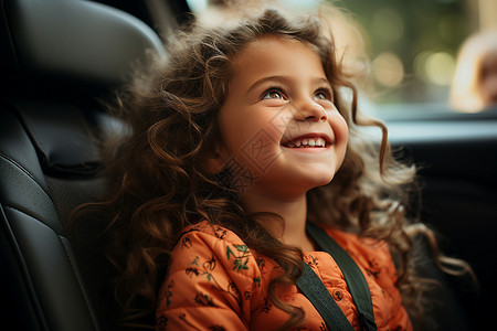 汽车内坐着的儿童背景图片