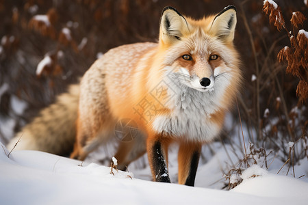 灌木丛里的狐狸背景图片
