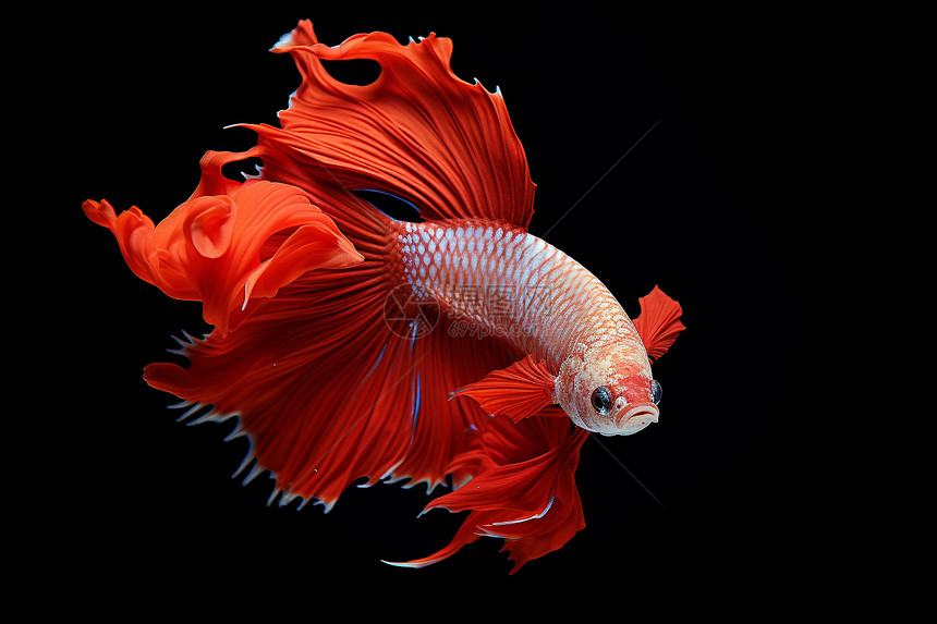 一条红白相间的鱼图片