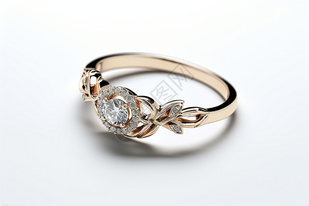 红钻石银色戒指花朵设计的钻石戒指背景