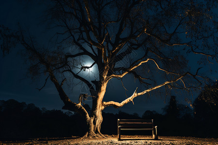 孤独寂寞的大树背景