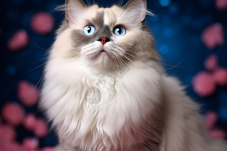 可爱的布偶猫背景图片