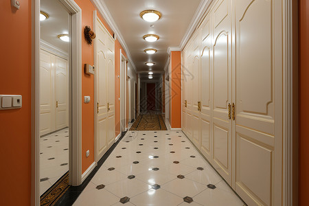 现代公寓走廊背景图片