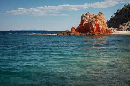 宝宝红屁屁红岩的美丽海洋背景