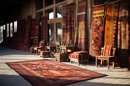 工业展览织毯艺术背景