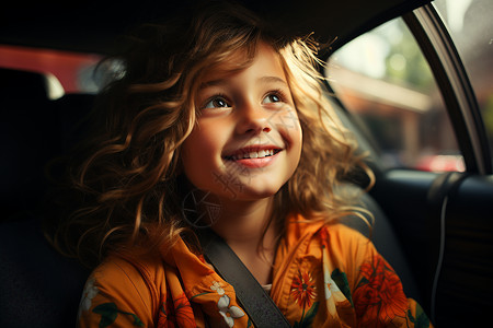汽车里的儿童背景图片