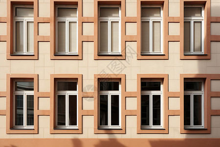 平整传统的欧洲公寓建筑外墙背景