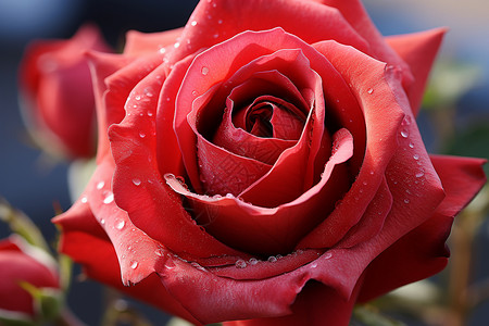 颜色鲜艳的红色玫瑰花背景图片