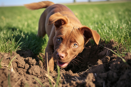 快乐一天烂狗狗欢快挖掘的一天背景