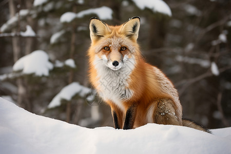 雪地里的红狐高清图片
