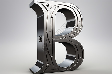 创意金属质感的字母B背景图片