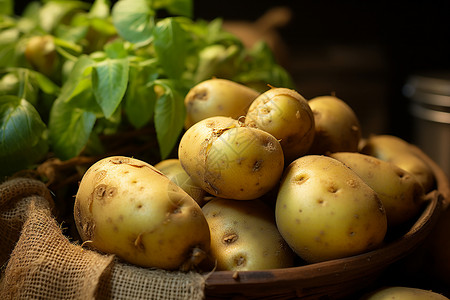 新鲜出土的土豆背景图片