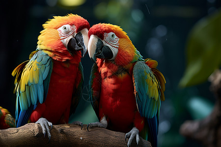色彩缤纷的羽毛色彩缤纷的两只鹦鹉背景