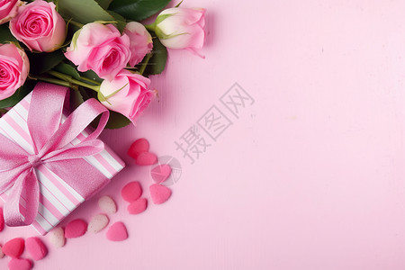 浪漫粉色礼物背景图片
