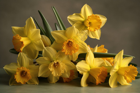 黄色水仙花背景图片