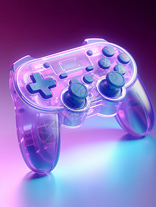 紫色的科技游戏手柄背景图片