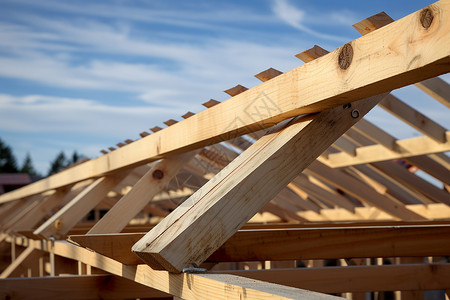 木制屋顶框架背景图片
