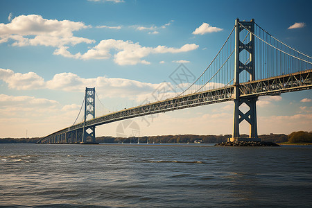 一座跨越水域的大桥背景图片