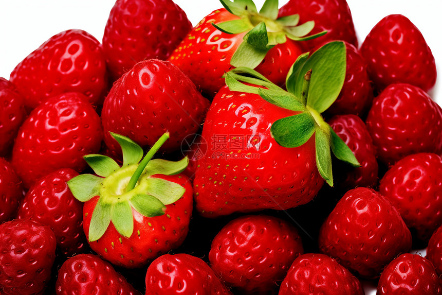 桌面上健康美味的草莓图片