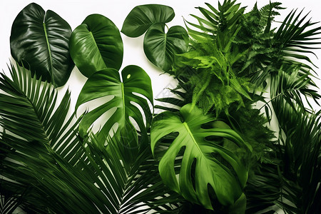 新鲜的绿色植物装饰背景图片